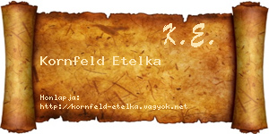 Kornfeld Etelka névjegykártya